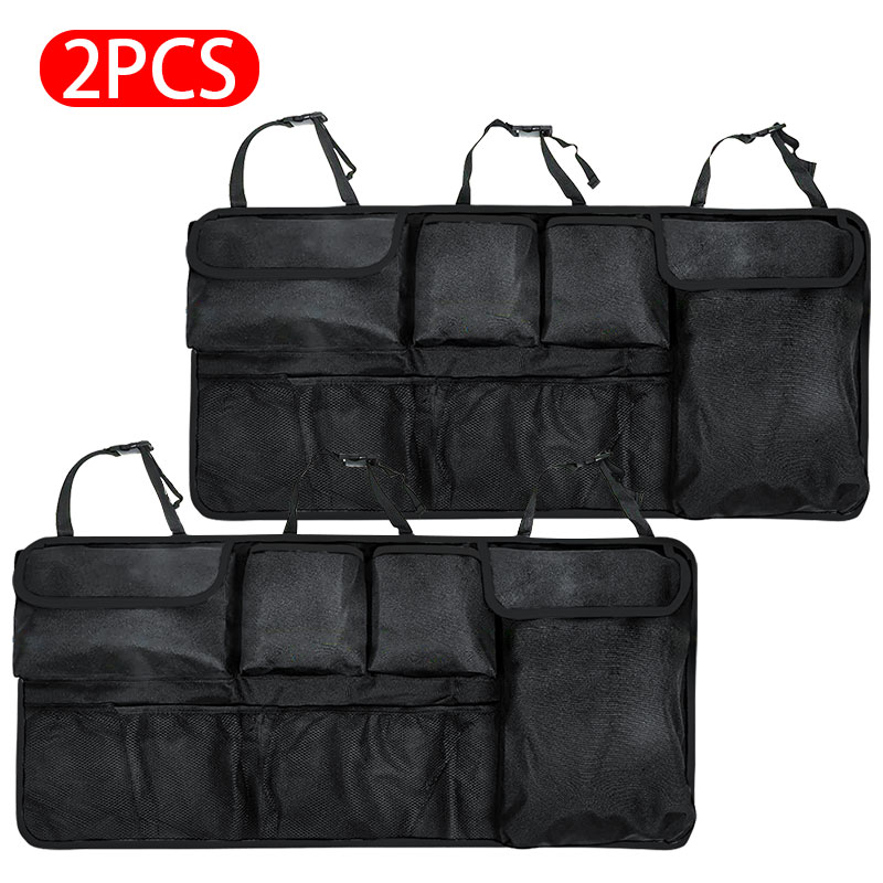 Car Rear Seat Back Storage Bag Multi Hanging Nets Pocket Trunk Bag Organizer Auto Stowing Tidying Interior Accessories Supplies