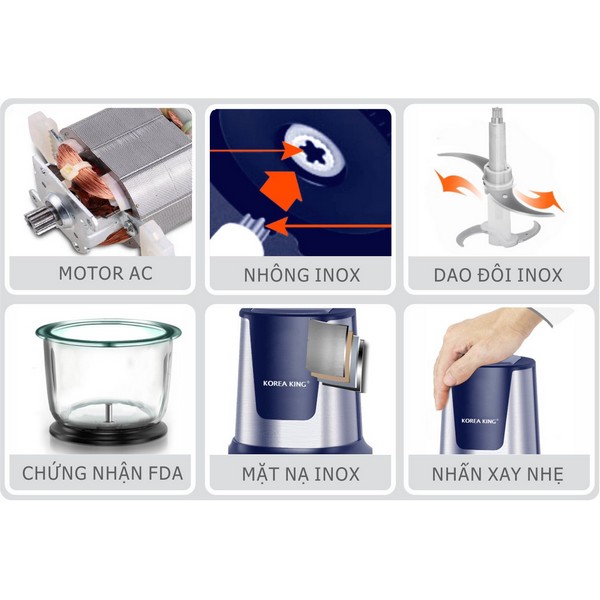 Máy xay thịt Korea King Dung tích 1Lit  KMC-8505G