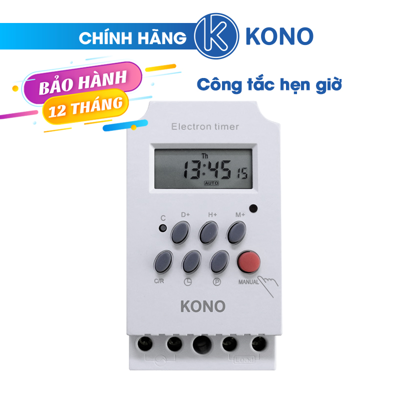 Công tắc hẹn giờ tự động KONO ETG-65, tắt mở 17 lần trong ngày, hẹn giờ tắt mở thiết bị điện theo lịch mỗi ngày