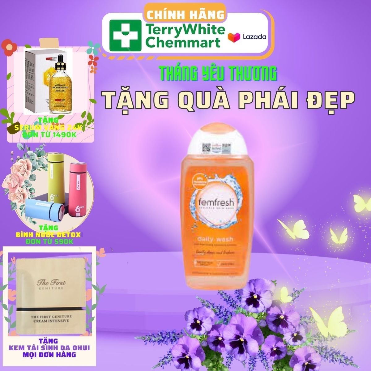 Femfresh dung dịch vệ sinh phụ nữ hàng ngày (250ml - màu cam)