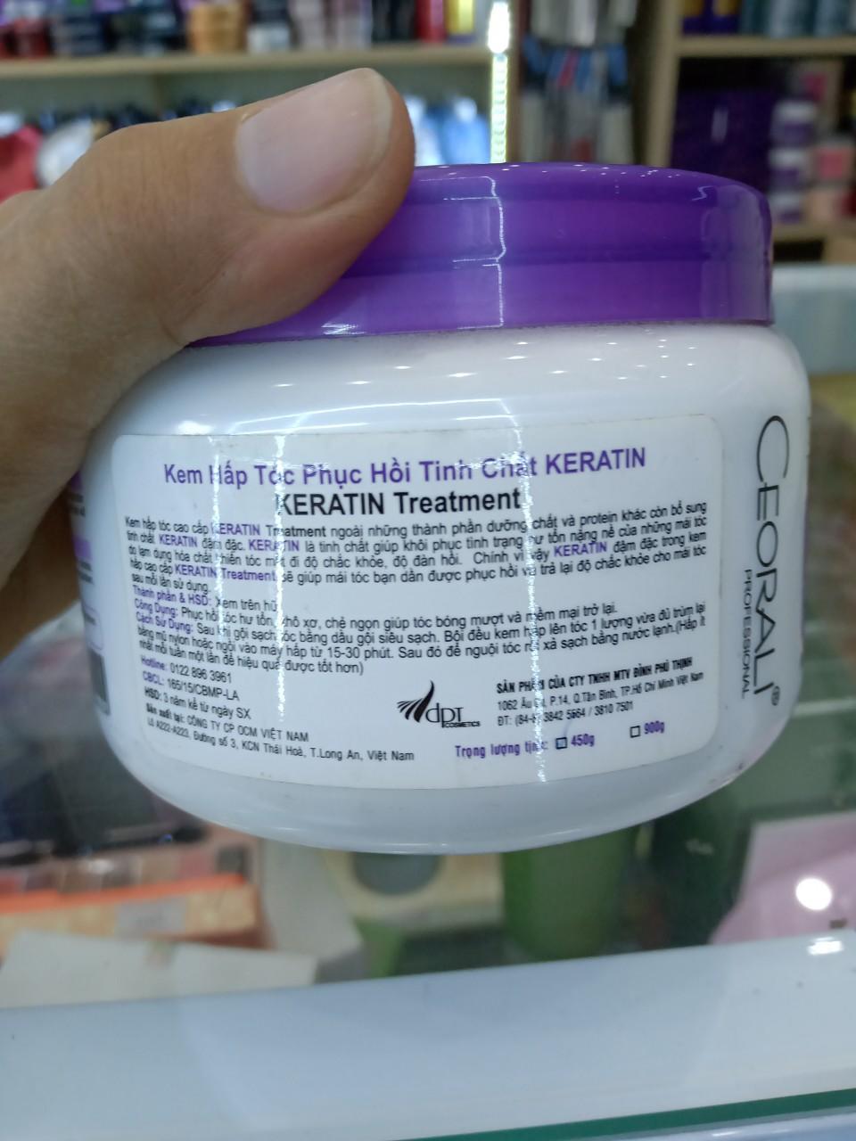 Kem hấp tóc phục hồi Ceorali tinh chất Keratin 450ml