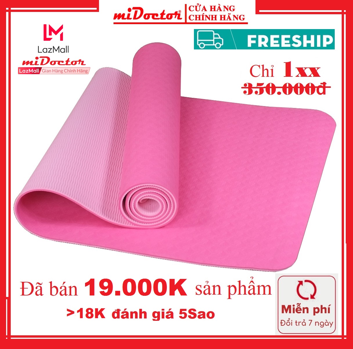 [LOẠI TỐT] Thảm Yoga, Thảm Tập Yoga miDoctor, thảm tập gym, thảm tập thể dục tại nhà, miếng tập yoga, tập cơ bụng, 2 lớp dày 6mm, 8mm  - Hàng Chính Hãng