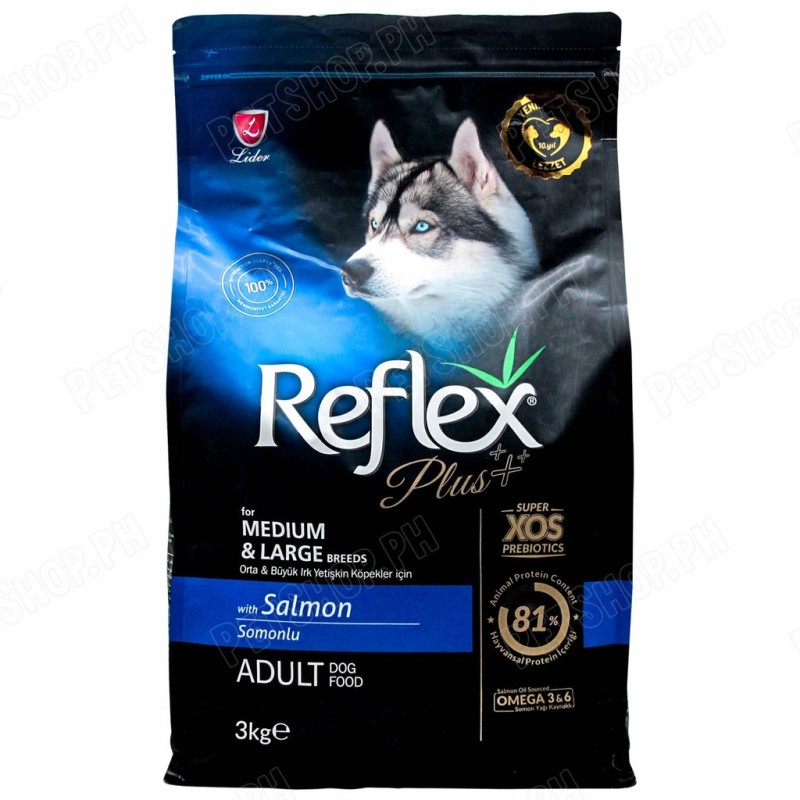 hạt Reflex chó giống lớn vị cá hồi 3kg ( Thức ăn cho chó Reflex Plus Medium & Large Breed Adult Dog Food Salmon )