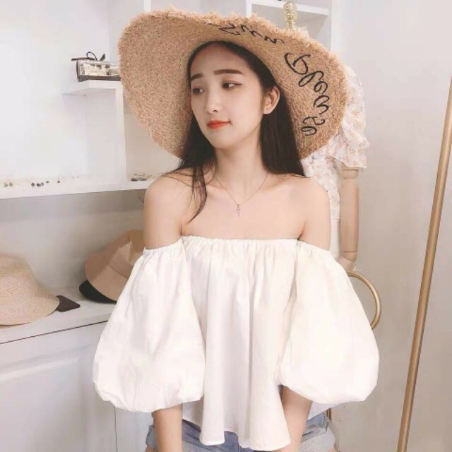 Áo trễ vai tay bồng tiểu thư