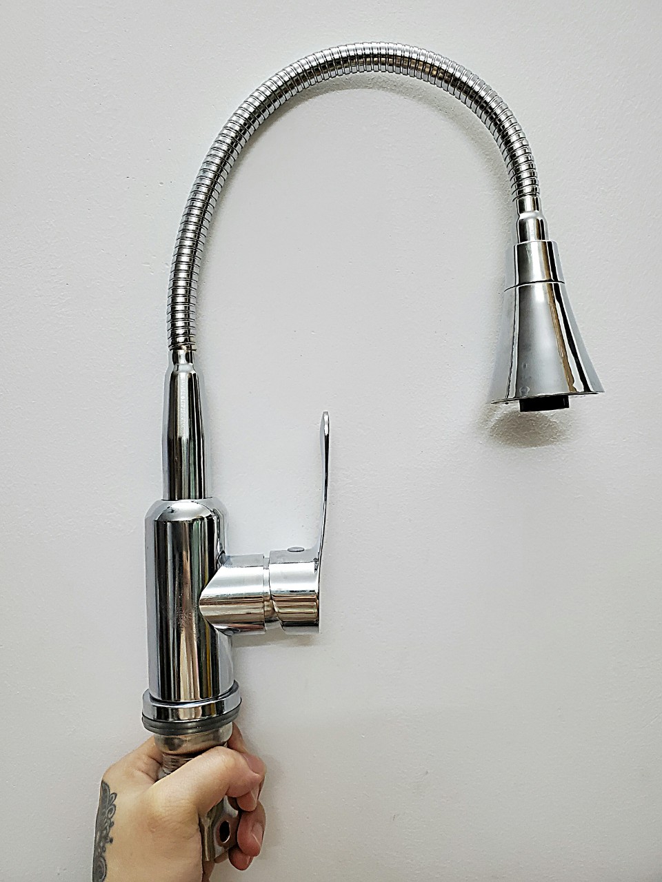 [HCM](Vòi rửa chén bát " tách tách" dòng cao cấp - tặng cặp dây cấp nước nóng lạnh ) Vòi rửa chén bát nóng lạnh INOX bóng.