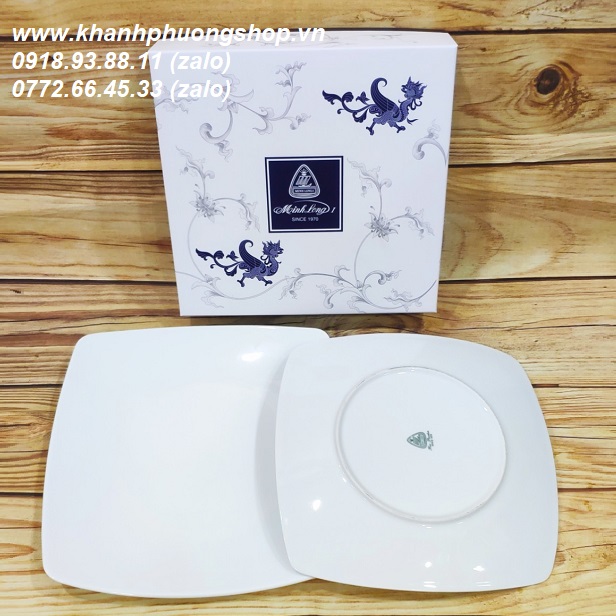 dĩa sứ vuông Minh Long - dĩa sứ vuông