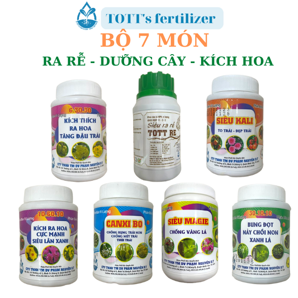 [HCM][ Combo ] Bộ 7 Món Ra Rễ - Dưỡng Cây - Kích Ra Hoa  - Chống Rụng TOTT's fertilizer