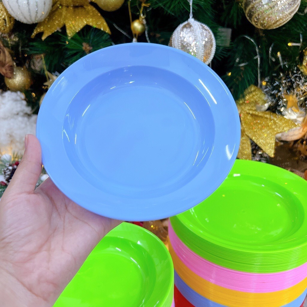 Dĩa tròn nhựa dẻo đủ size nhiều màu