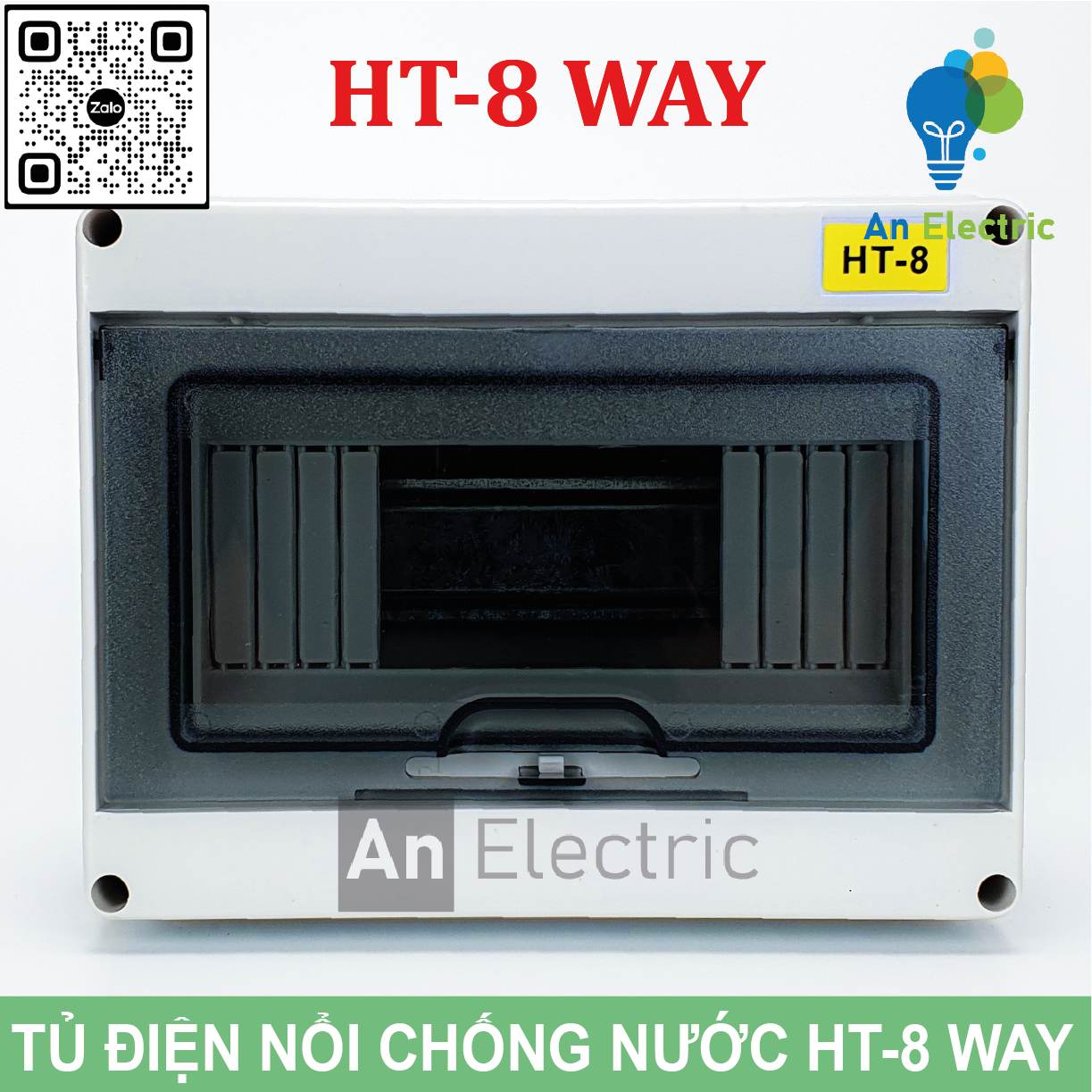Tủ điện HT-8 WAY chống nước, chống bụi – Tủ điện lắp nổi, Vỏ tủ điện, Tủ điện nhựa, Tủ điện ngoài trời