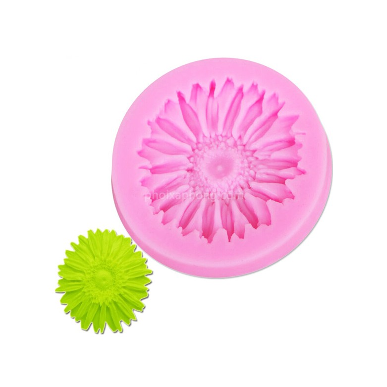 Khuôn silicon 3d hoa cúc đơn cánh dài 6.6 cm