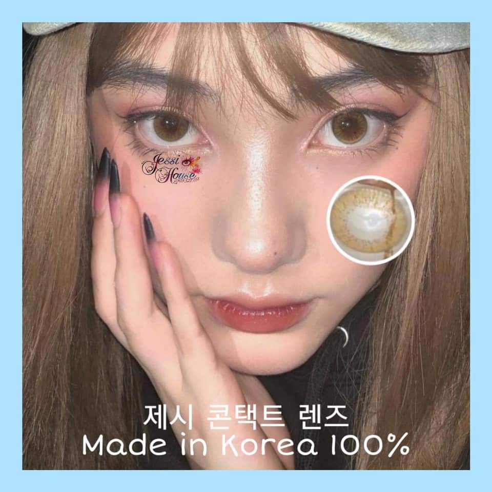Contact Lens Brown Color Eye Accessory Yearly 0 Degree Korea 1 Gift Lenses Container Case (MS:132)