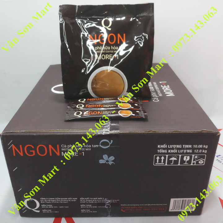 Thùng cà phê sữa Ngon Trần Quang 21 bịch 480g (24 gói dài x 20g)