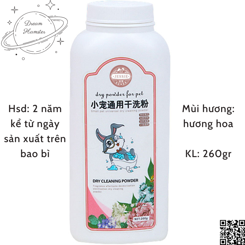 Phấn tắm khô Jessie cho Hamster, thỏ, bọ,...và một số động vật khác