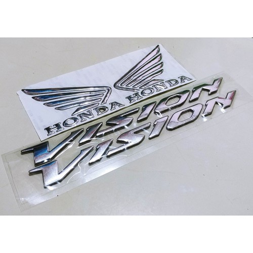 BỘ TEM CHỮ & CÁNH CHIM NỔI VISION NỔI MÀU ( VÀNG, ĐỎ, TRẮNG ) - 3D MỀM