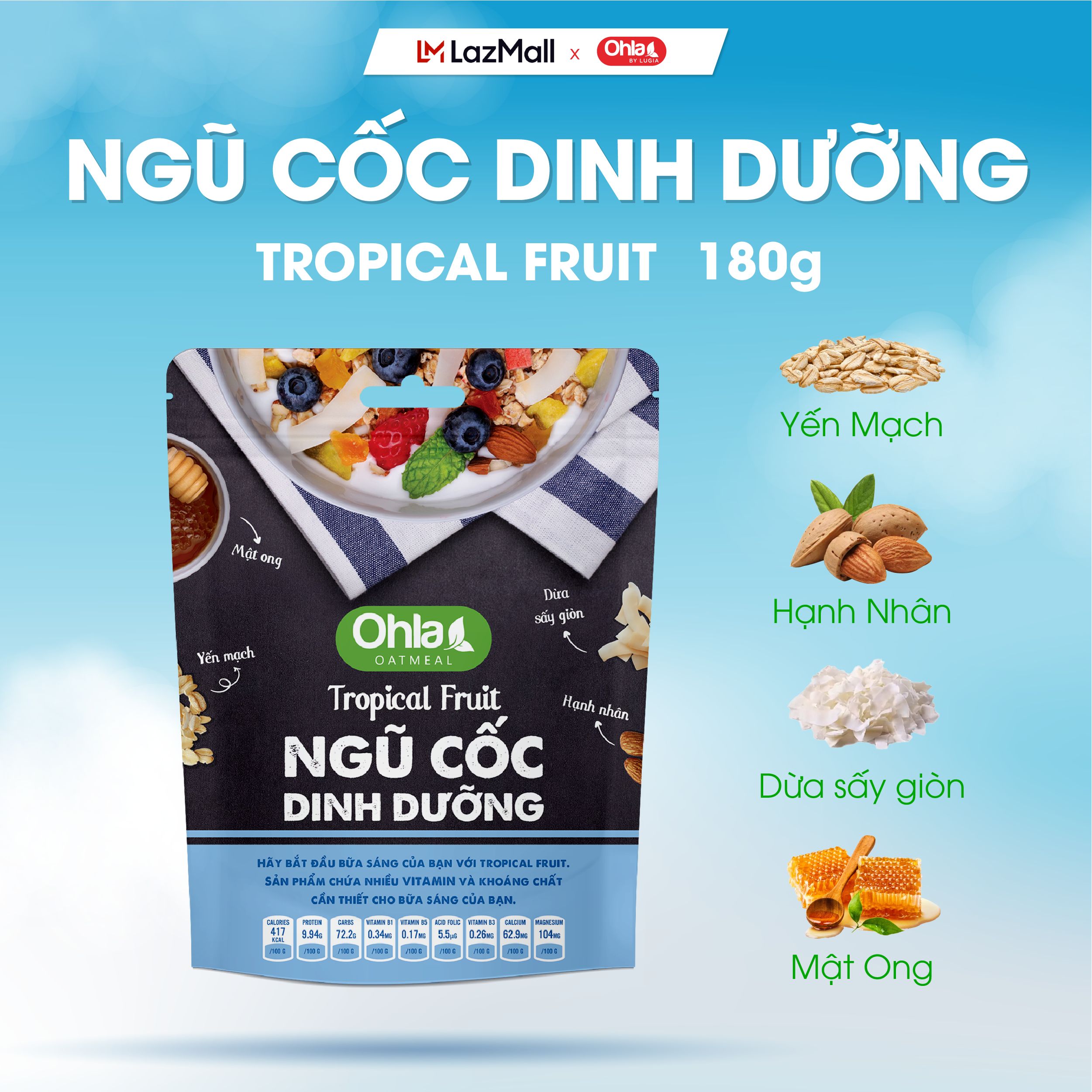 Ngũ Cốc Dinh Dưỡng Tropical Fruit - 180gr