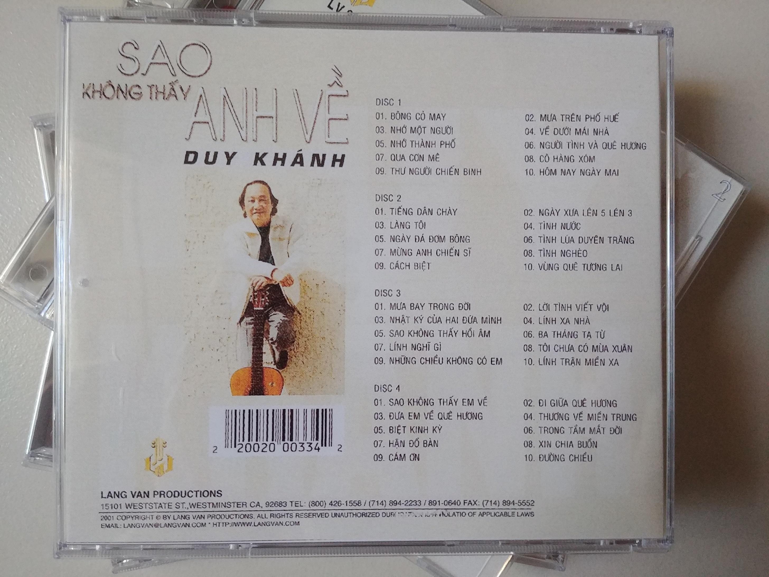 Bộ 4 CD Làng Văn - Sao Không Thấy Anh Về - Duy Khánh