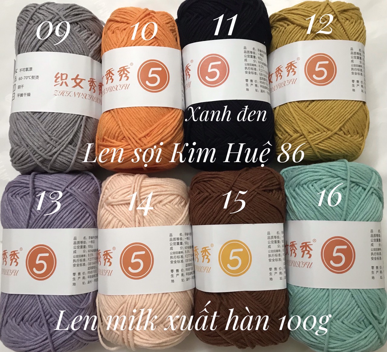 Len milk xuất hàn ( từ màu 21 đến màu 40)