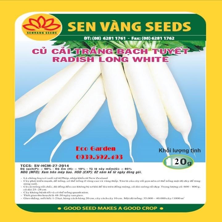 HẠT GIỐNG CỦ CẢI TRẮNG BẠCH TUYẾT - 20GR