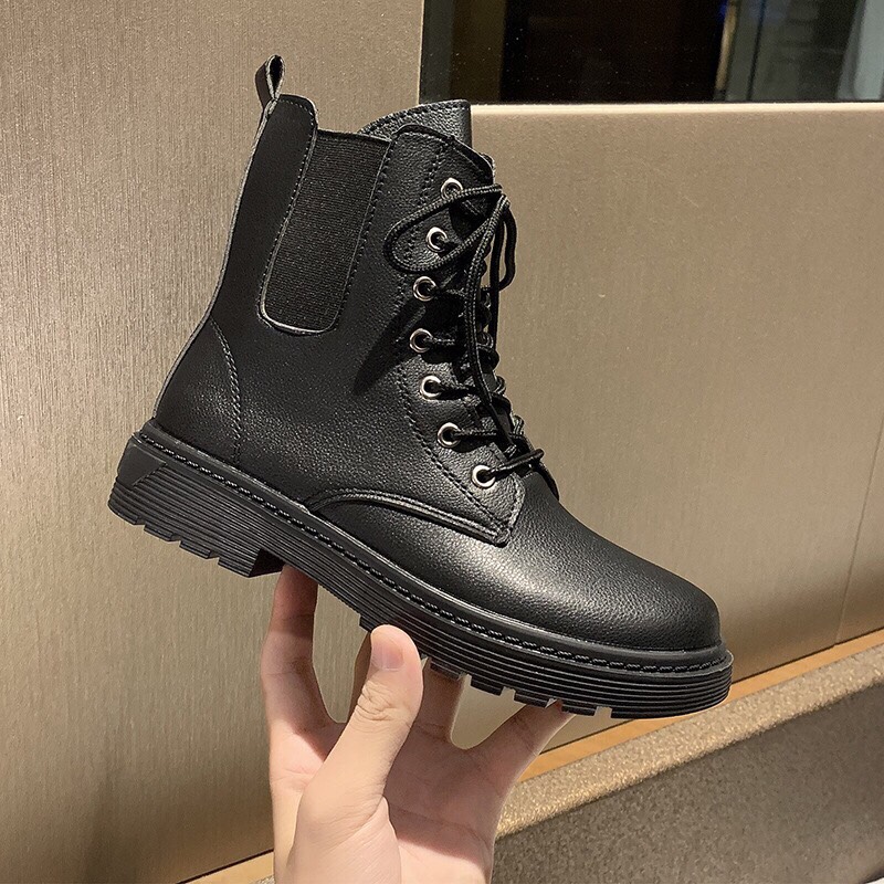 giày bốt nữ/boot nữ chiến binh phối len siêu đẹp kèm clip