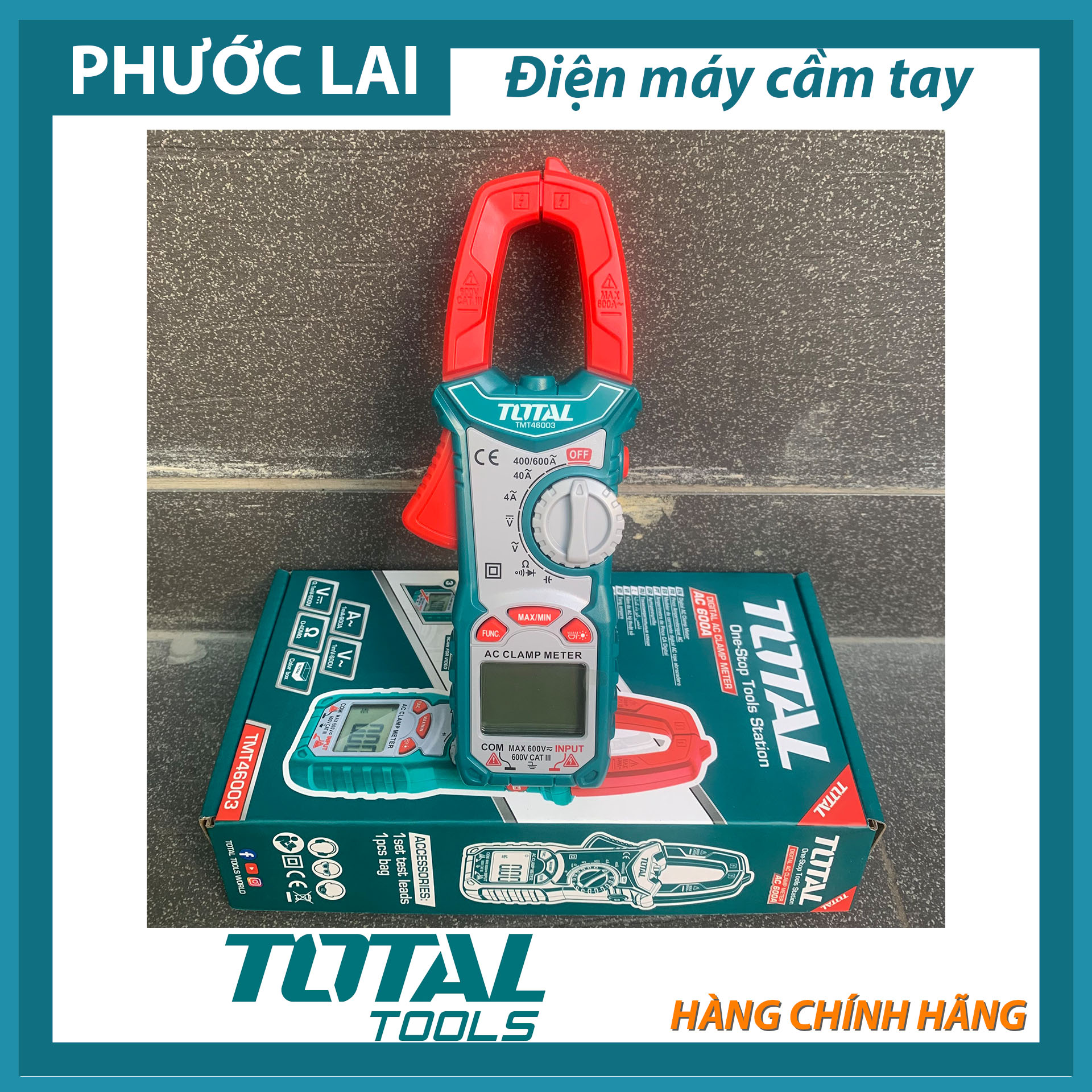 Kềm đo AC kỹ thuật số (nâng cấp từ mã TMT46002) TOTAL TMT46003