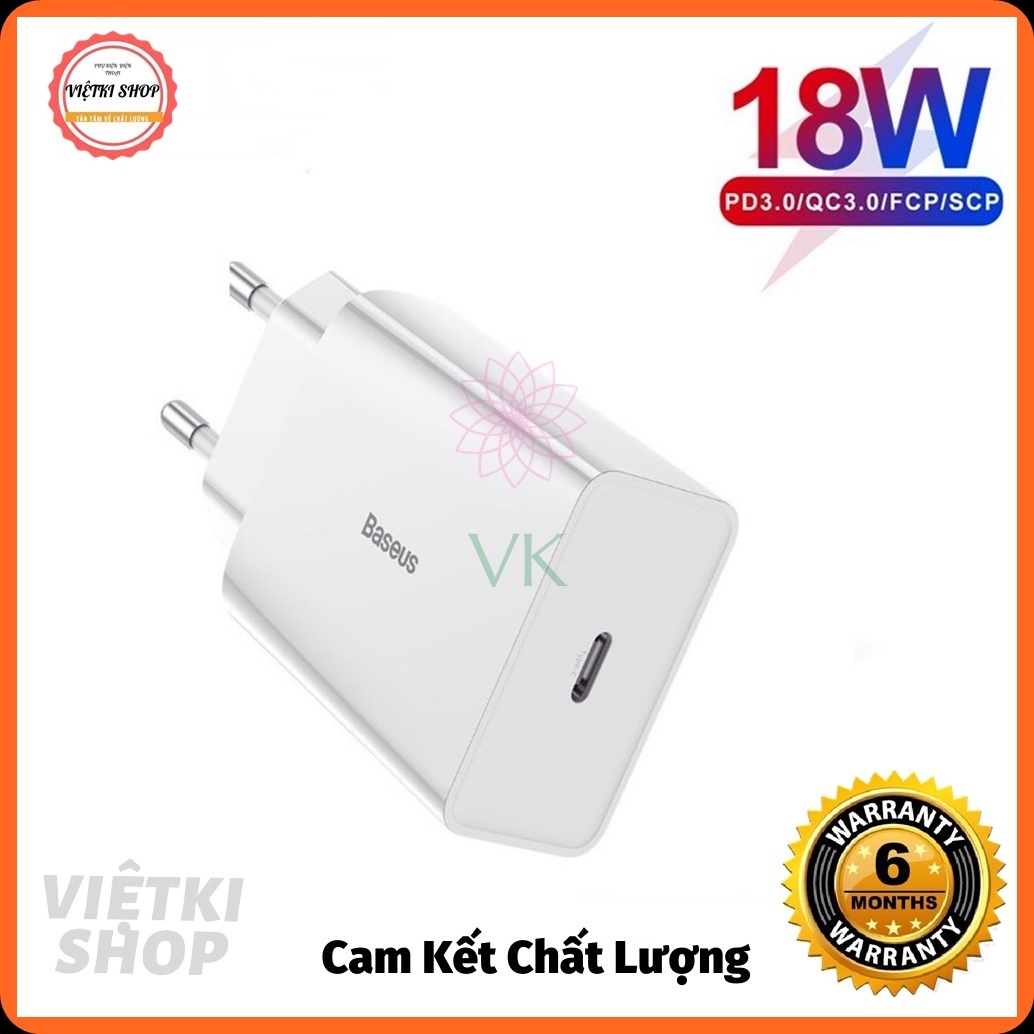 Cốc sạc nhanh Baseus Speed Mini QC/PD 18W (USB/ Dual USB/ Type C, PD/ Quick Charger)