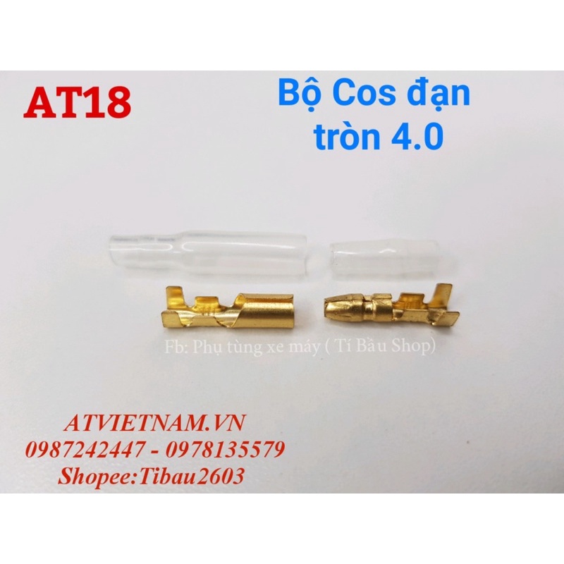 Đầu cos xe máy, Bộ Cos Tròn 4.0 - AT18 ( 1 bịch/50 bộ)