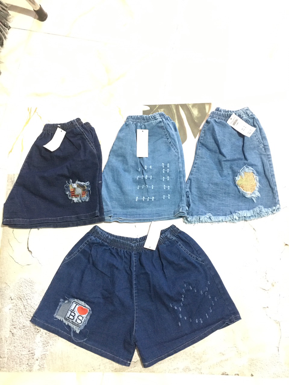 Quần short, quần đùi jean nữ thời trang lưng thun dễ mặc