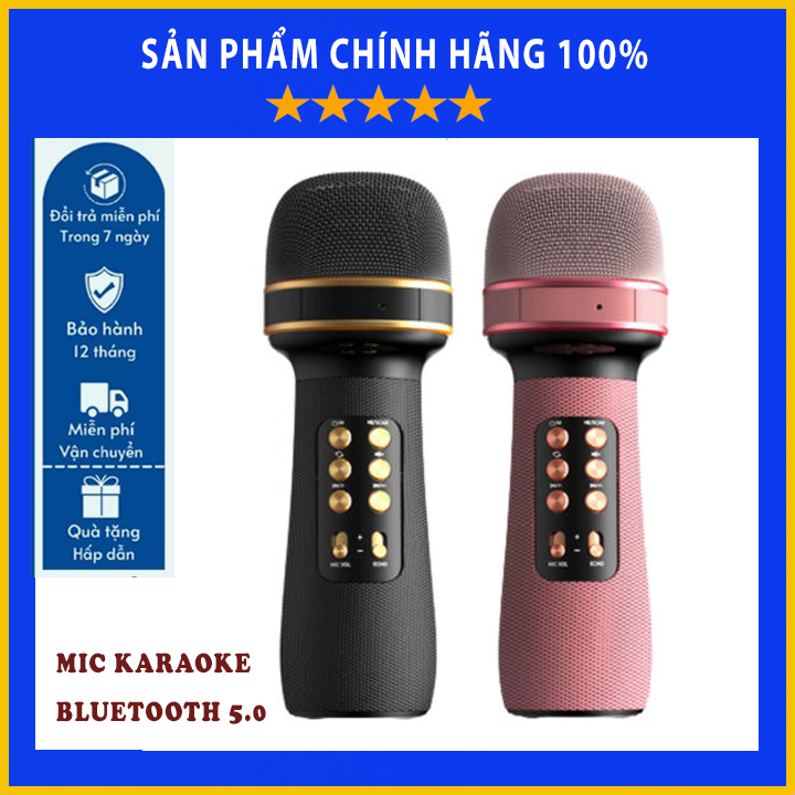 Mic Karaoke Kiêm Loa Bluetooth WS-900, Micro Karaoke Bluetooth mini cầm tay Nâng giọng cực chất, Loa hát karaoke. Bảo Hành 12 Tháng