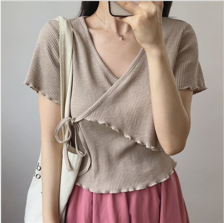 Áo đắp chéo cột nơ hông