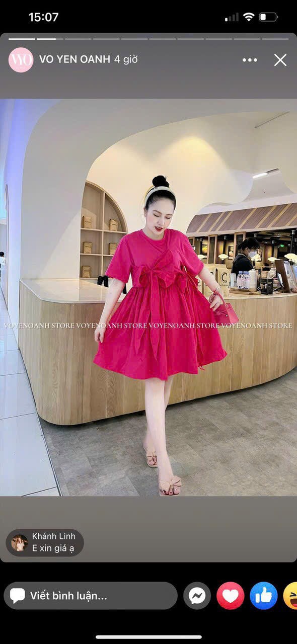 Đầm nơ dáng babydoll siêu dễ thương