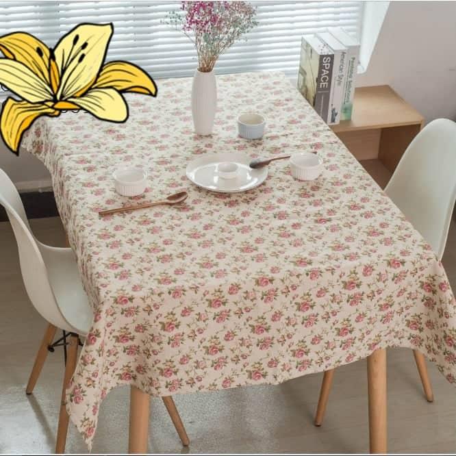 [HCM]Khăn trải bàn canvas hoa hồng đôi