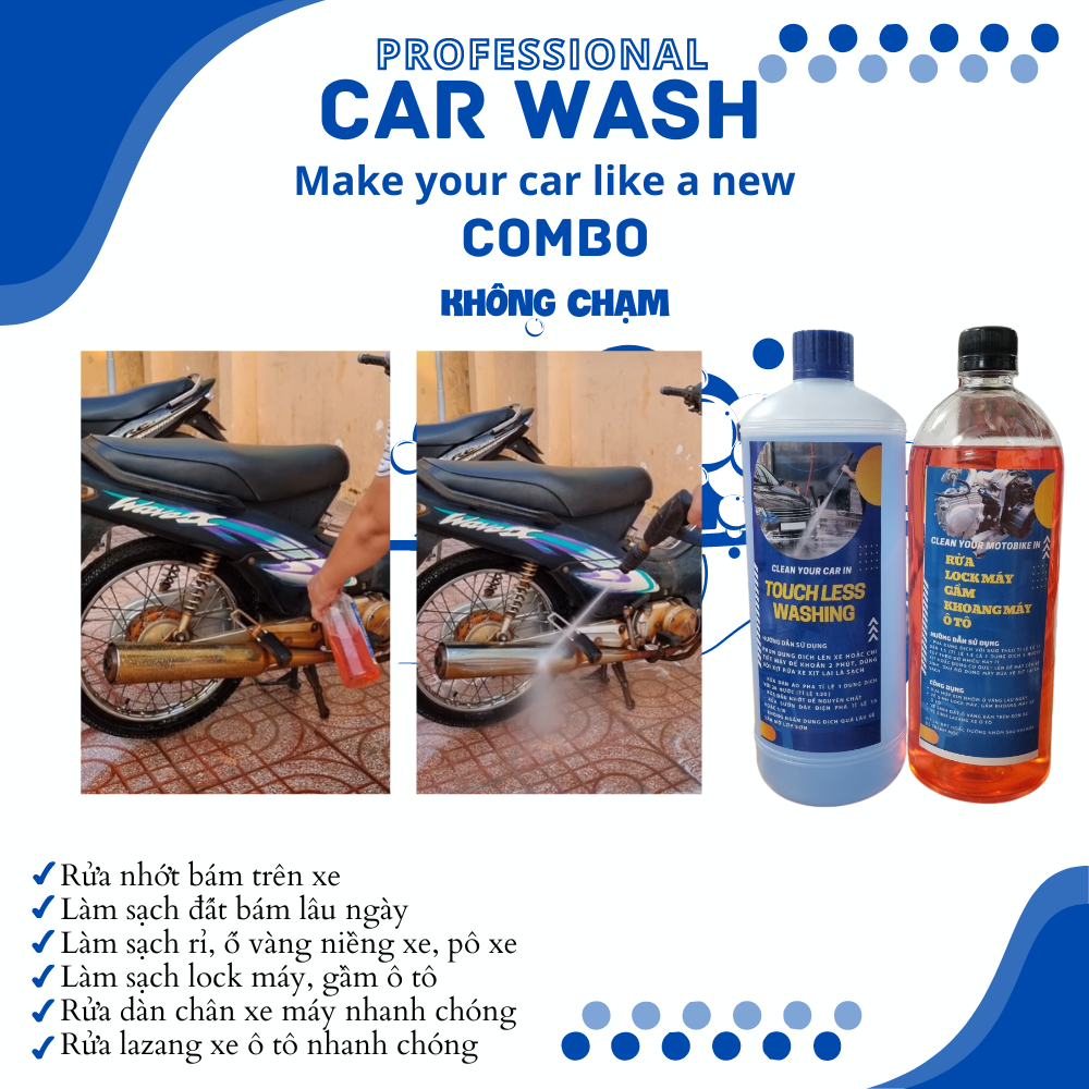Combo dung dịch rửa xe cũ thành xe mới