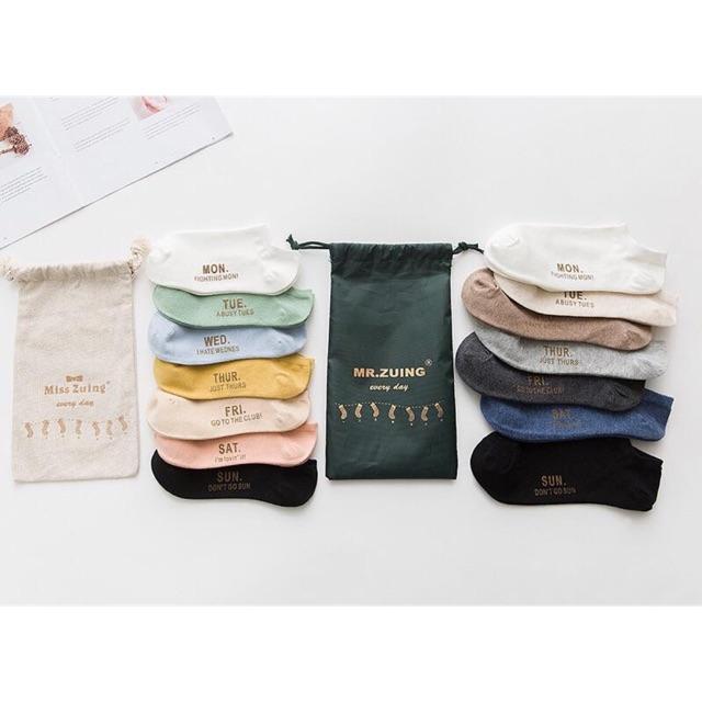 [HCM]Set 7 đôi vớ Tất vớ đôi 7 ngày chất cotton đẹp mịn