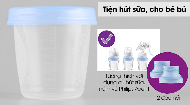Hộp 5 Cốc trữ sữa Avent [Cam kết chính hãng]