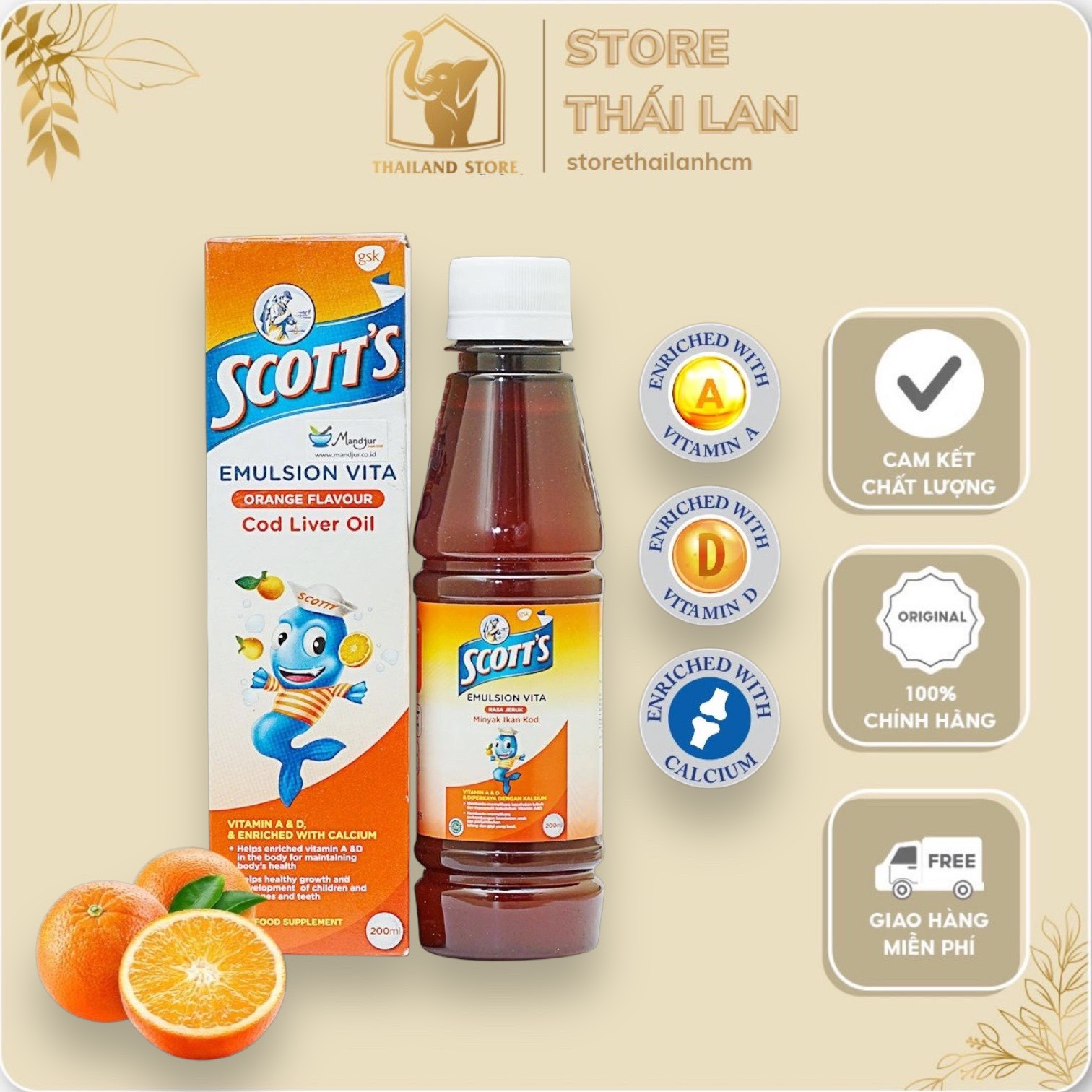 [CHÍNH HÃNG] Siro Con Cá SCOTT'S Thái Lan Giúp Ăn Ngon Và Hấp Thụ Chất Dinh Dưỡng