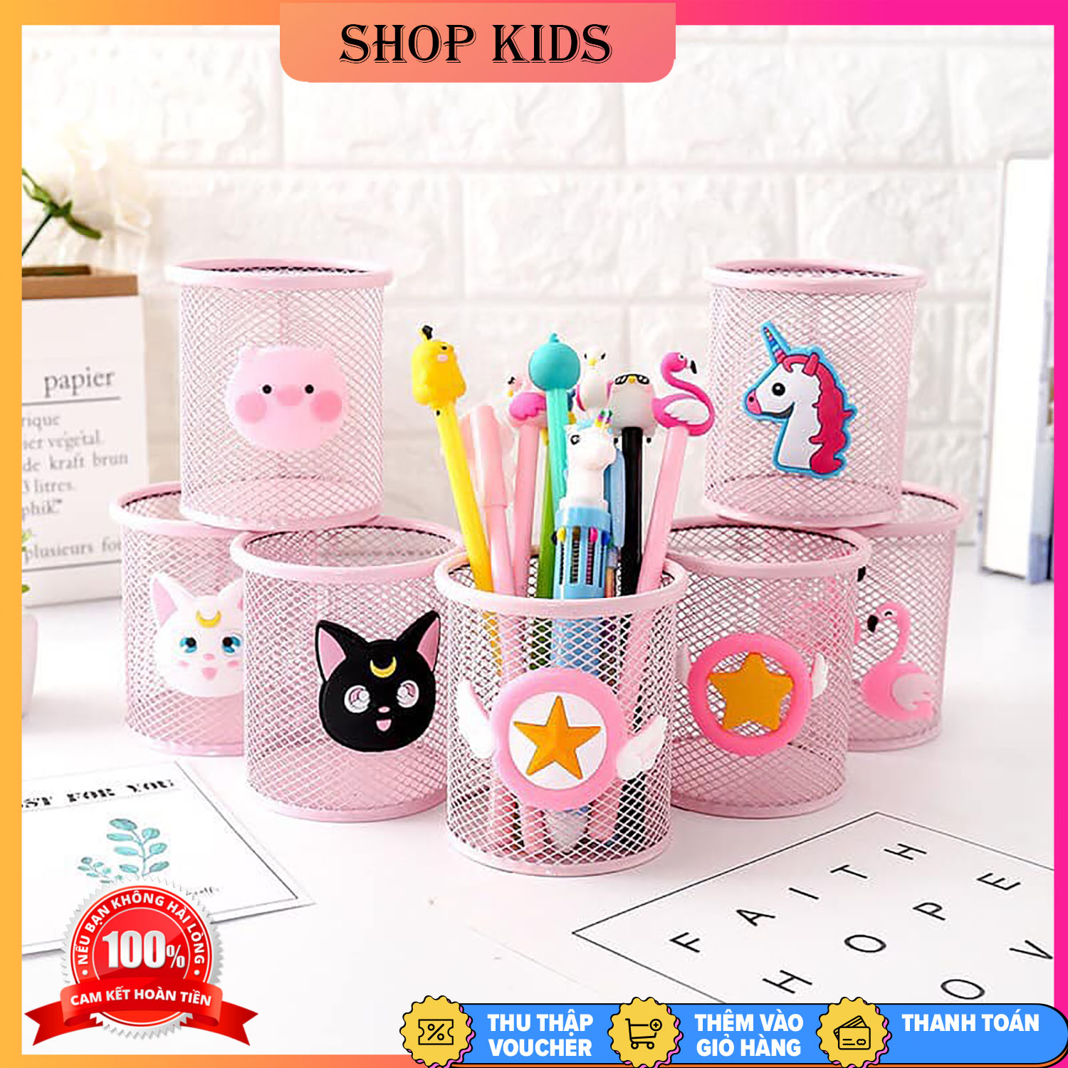 Hộp Đựng Bút Để Bàn Cute, Khay Đựng Bút Để Bàn, Khay Đựng Bút Kim Loại Nhiều Mẫu | Lazada.Vn