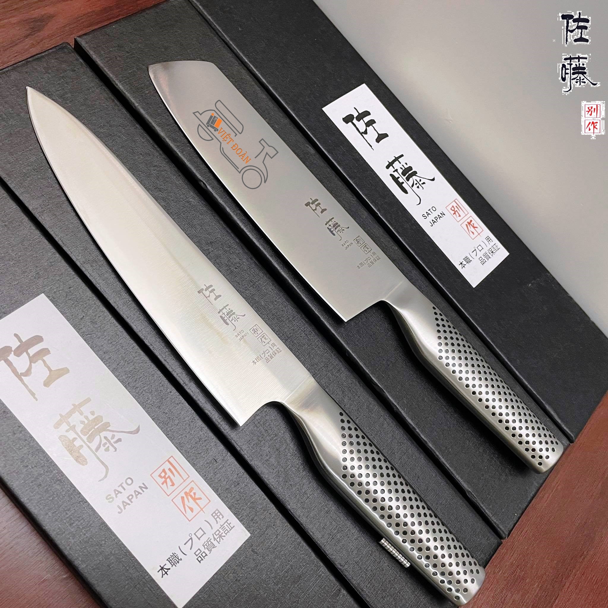 Dao Thái SATO ĐẲNG CẤP SIÊU BÉN Mẫu Mới Công Nghệ ĐÚC NGUYÊN KHỐI NHẬT BẢN. Dụng cụ nhà bếp chuyên dùng thái Sashimi, phi lê mỏng - Hàng Nội Địa Nhật