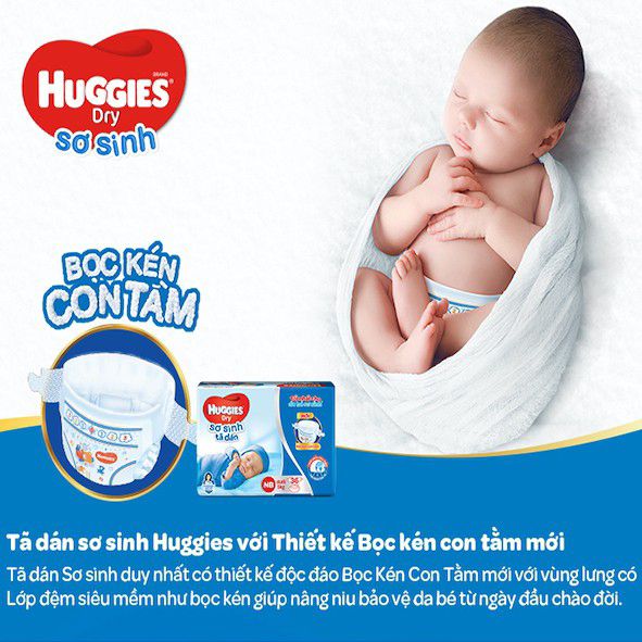 Tã dán sơ sinh Huggies S56