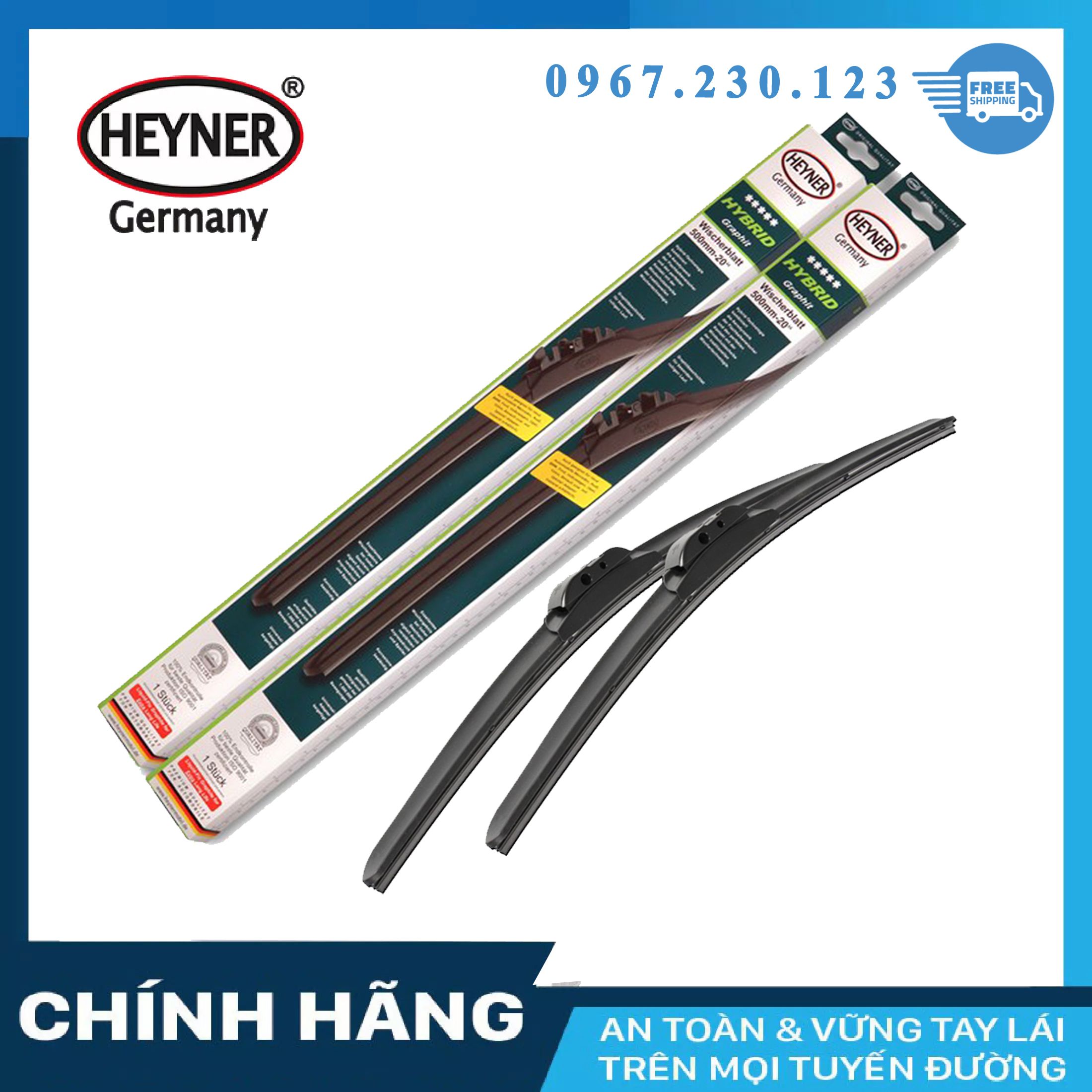 Gạt Mưa Ô TÔ Heyner Hybrid Nano Mềm Cao Cấp Chính Hãng Đức