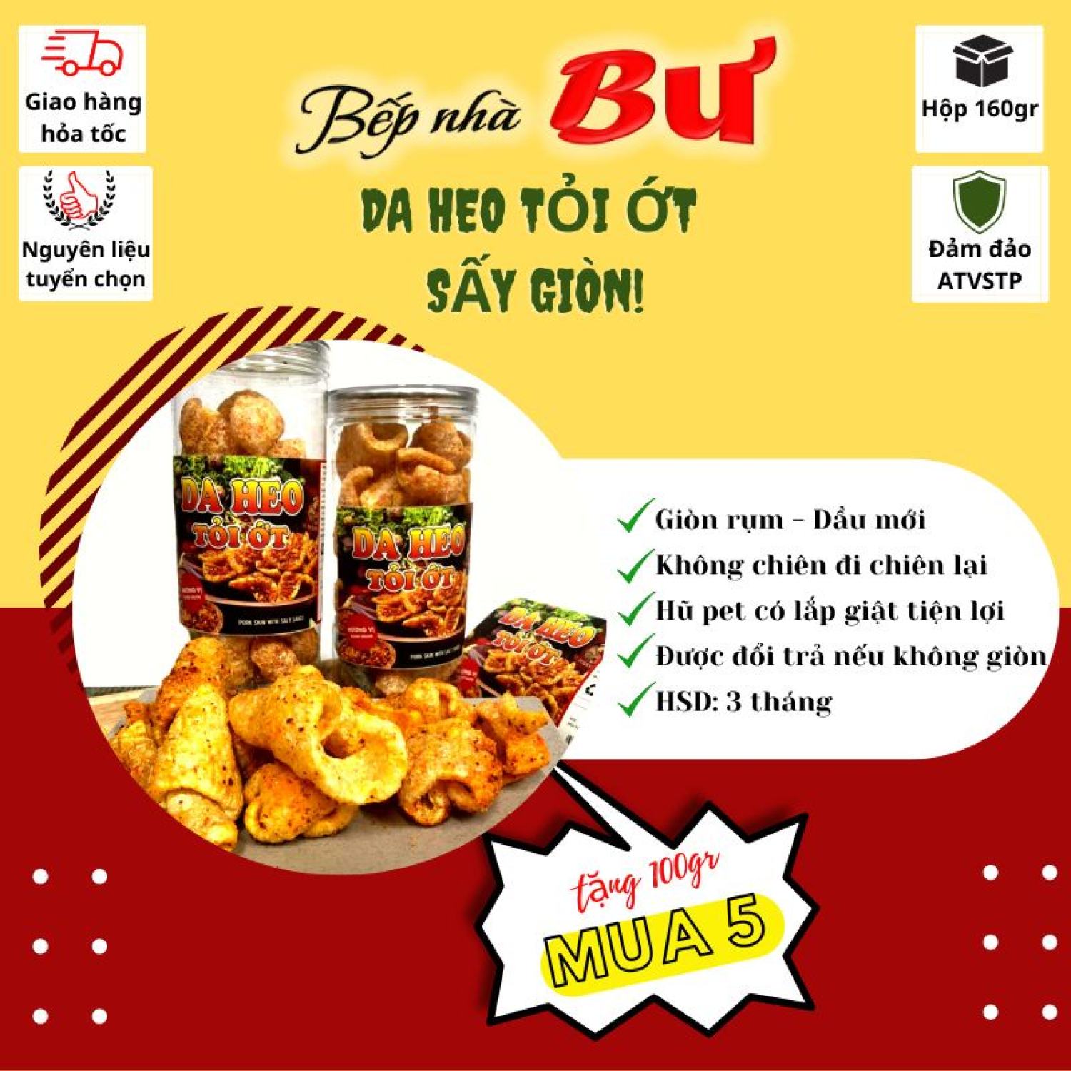 Da heo tỏi ớt, da heo mắm hành