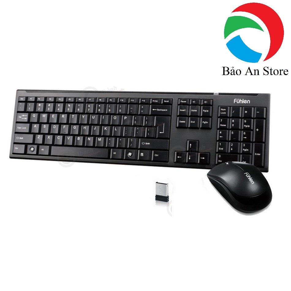 Bàn Phím Cơ Văn Phòng | Top bán chạy Lazada Shopee Sendo Tiki 16 Bộ bàn phím chuột không dây Fuhlen A120G bàn phím chuột văn phòng bàn phím chuột chơi game (Đen) 1000002726