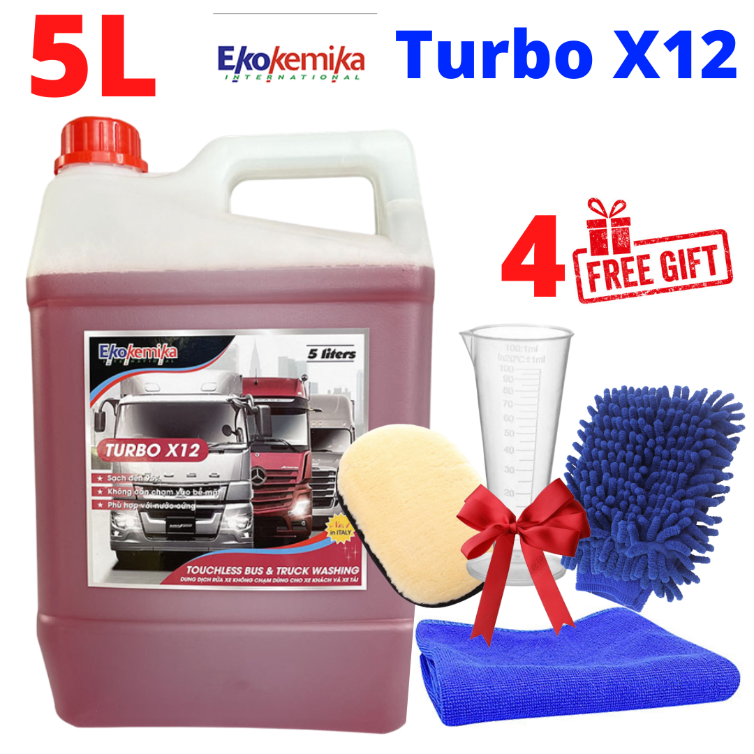 Dung dịch rửa xe không chạm ekokemika turbo x12 1l tặng khăn