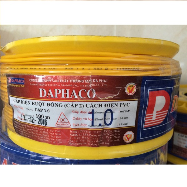 DÂY ĐIỆN ĐƠN - CV 1.0 - DAPHACO - CUỘN 100M