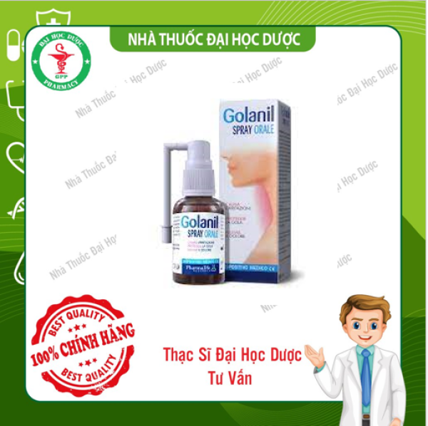 Xịt Golanil Spray Orale - ngăn ngừa viêm họng từ thảo dược cho người lớn Pharmacare nhập khẩu