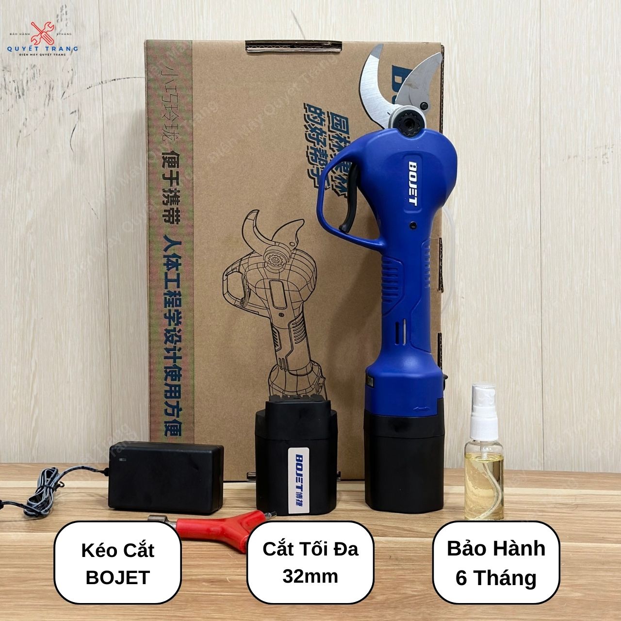 Kéo cắt cành pin bojet kéo cắt bonsai, cây cảnh 2 pin 1 sạc bảo hành 6 tháng