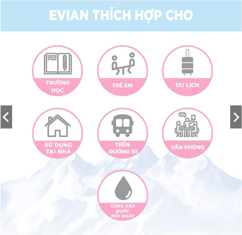 Thùng 24 Chai Nước Suối khoáng Evian Pháp 500ml (500ml x 24)