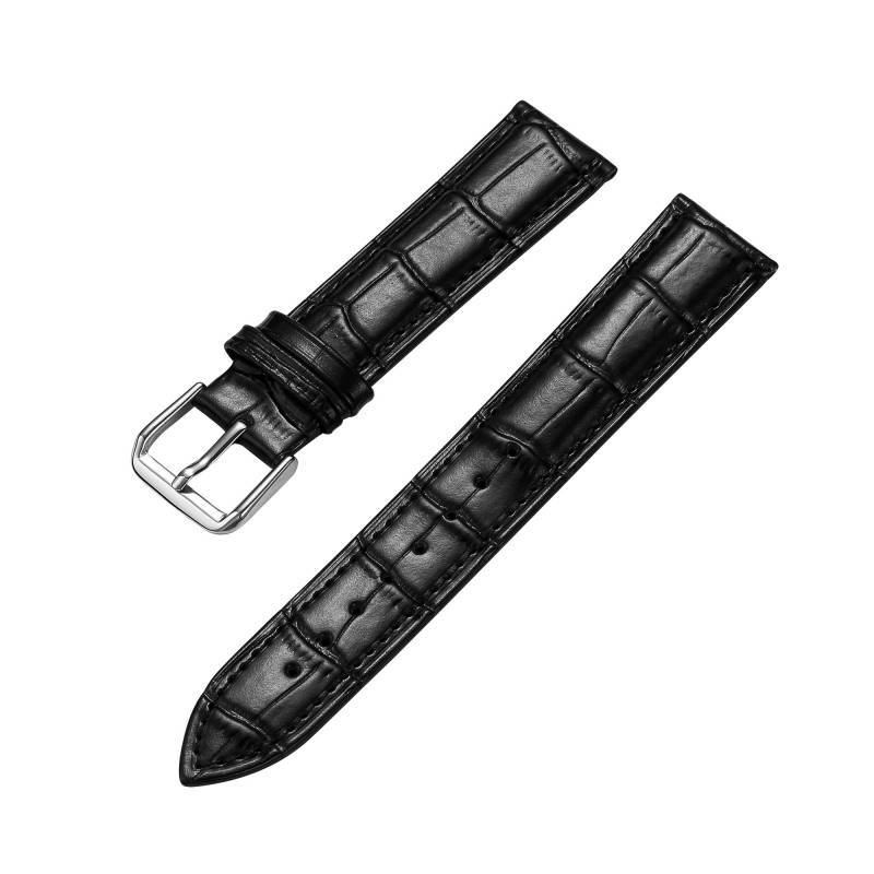 Dây da đồng hồ nam nữ da bò thật dập vân cá sấu bền đẹp (Chọn màu chọn size)