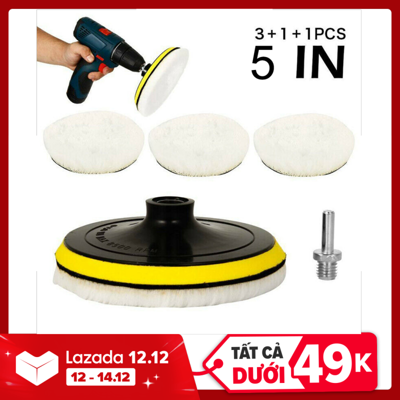 Miếng Đánh Bóng 5 Inch 5 Inch Bộ Dụng Cụ Lau Bánh Xe Bằng Len Cho Máy Đánh Bóng Xe Hơi
