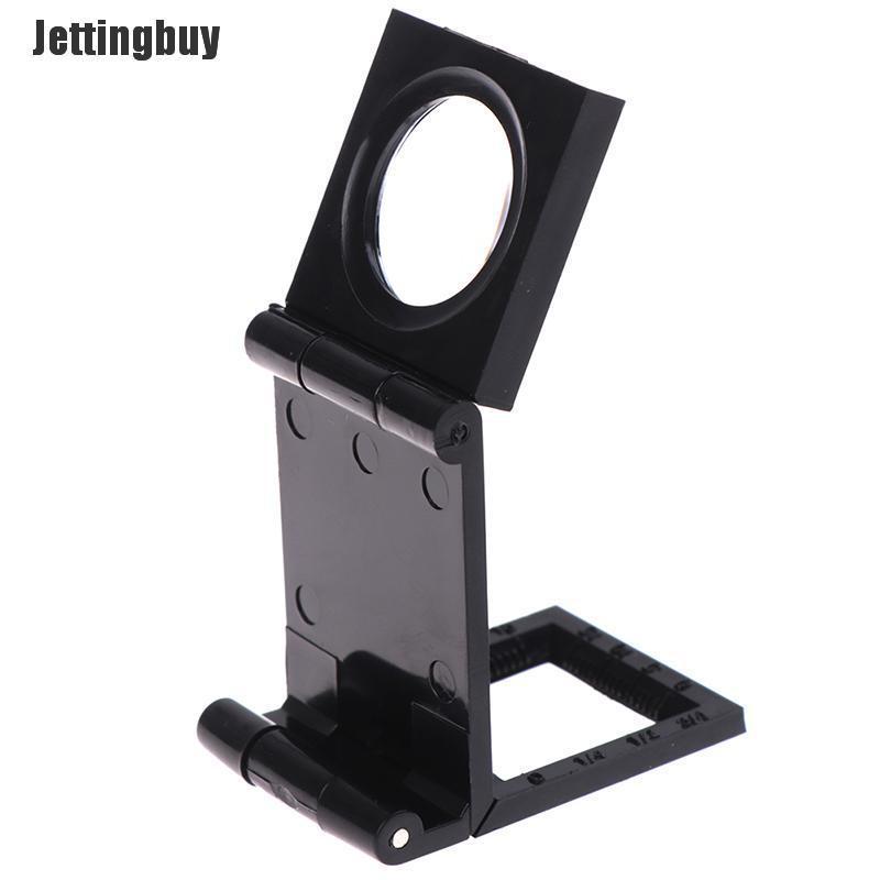 Jettingbuy 10X 28mm Folding Magnifier Stand Loupe with Scale for Textile Optical Glass Tool