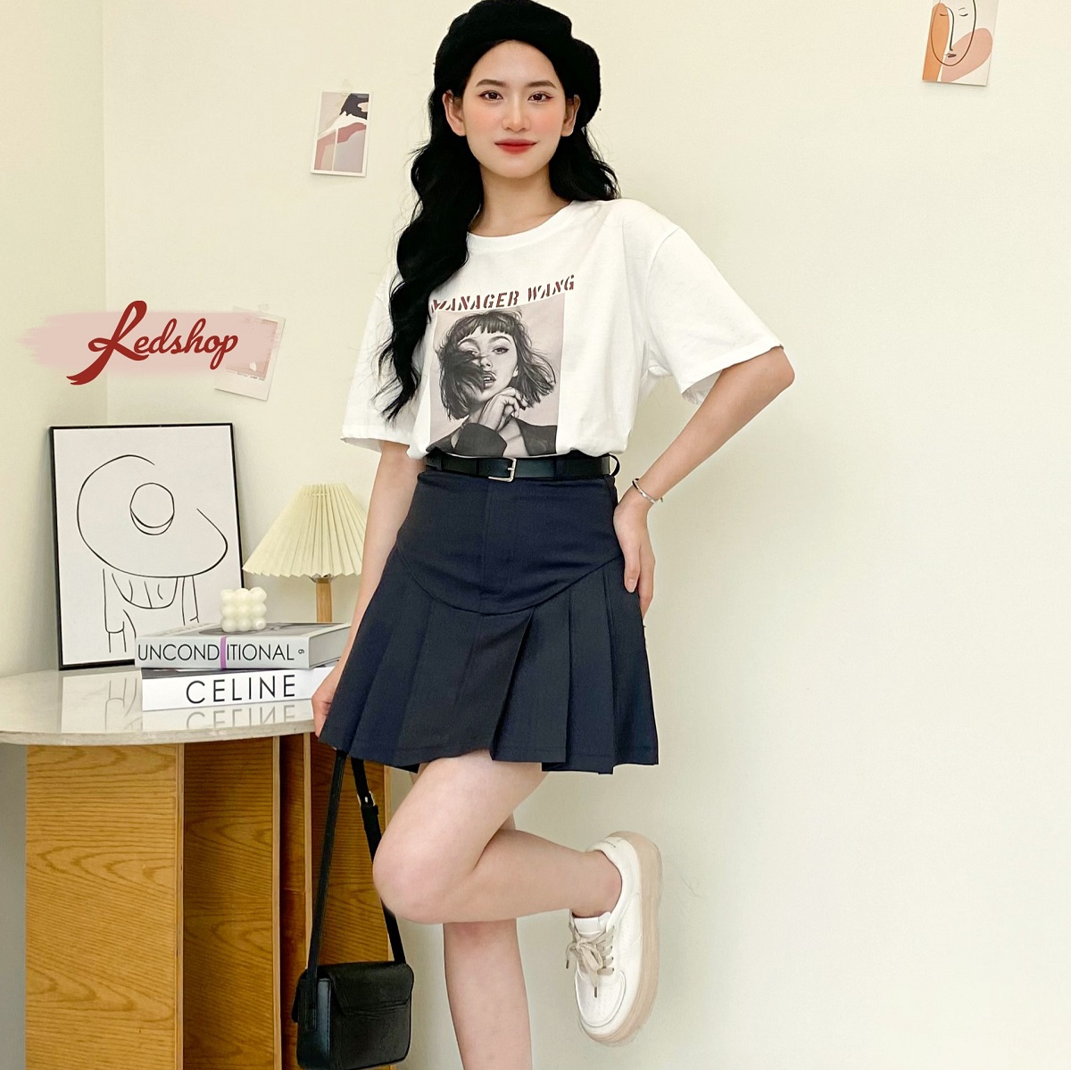 Áo phông in hình basic phong cách Hàn Quốc Red Shop 30056